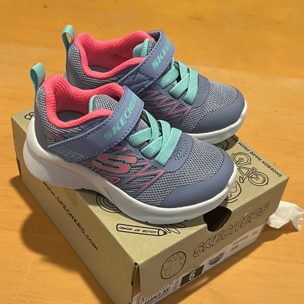 Skechers Kids' Gray and Teal Sneakers